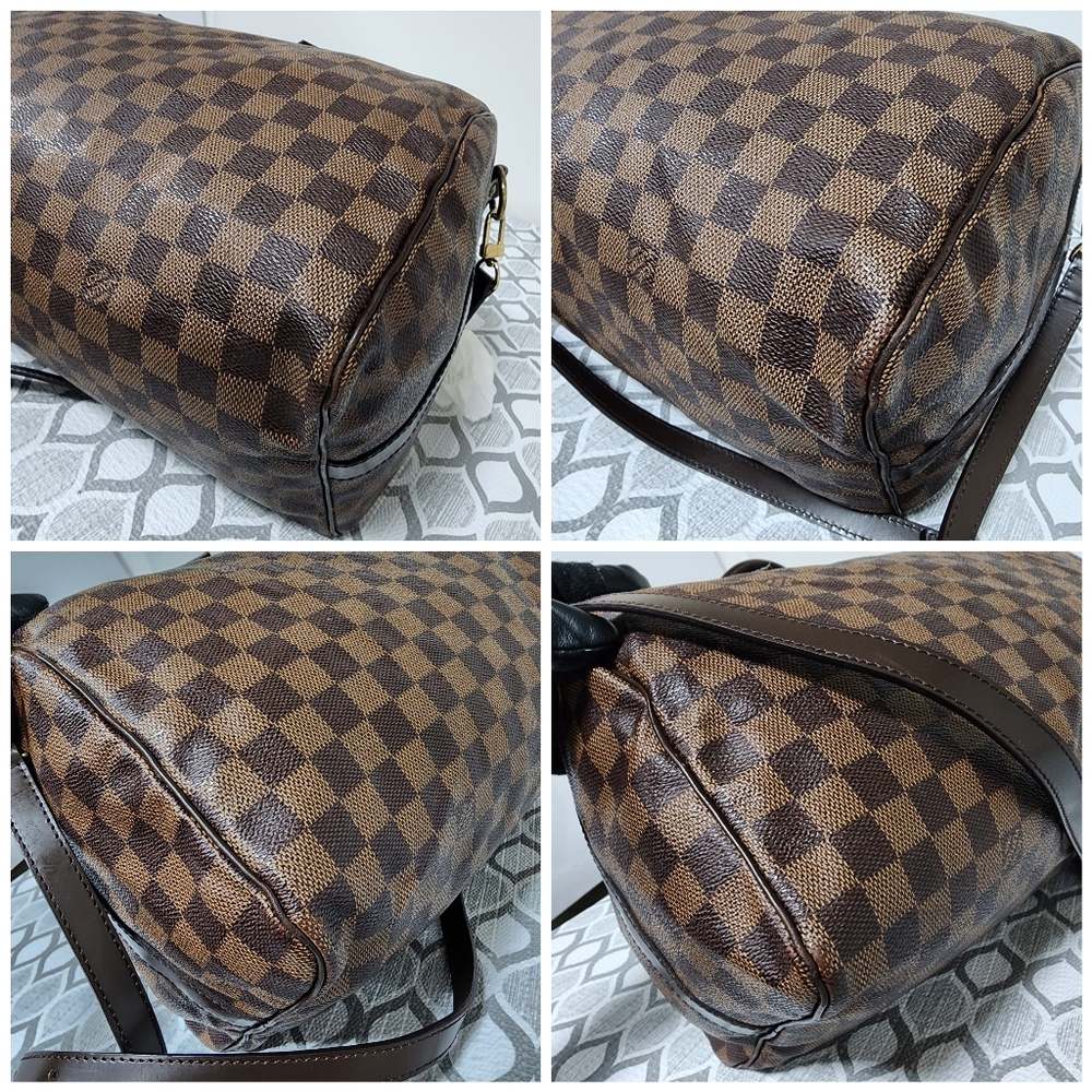 LOUIS VUITTON Damier Canvas Speedy Bandouliere 35 Bag Brown - Picture 11 of 13